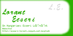 lorant ecseri business card